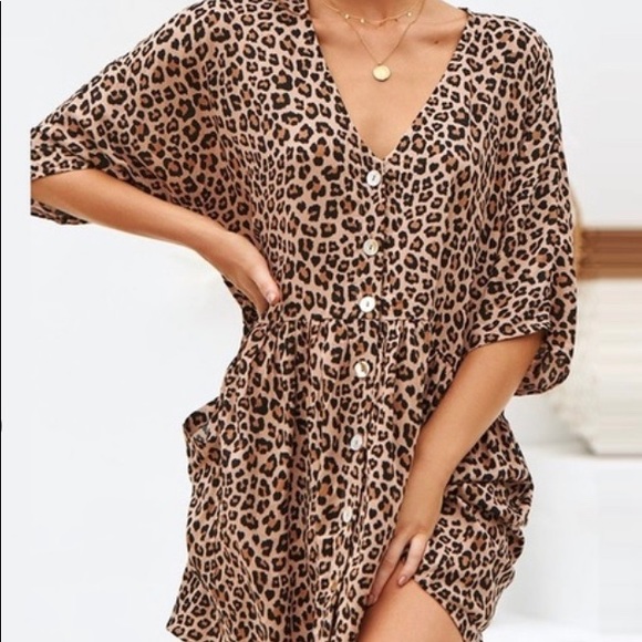 LEOPARD PRINT DRESS - Picture 3 of 5